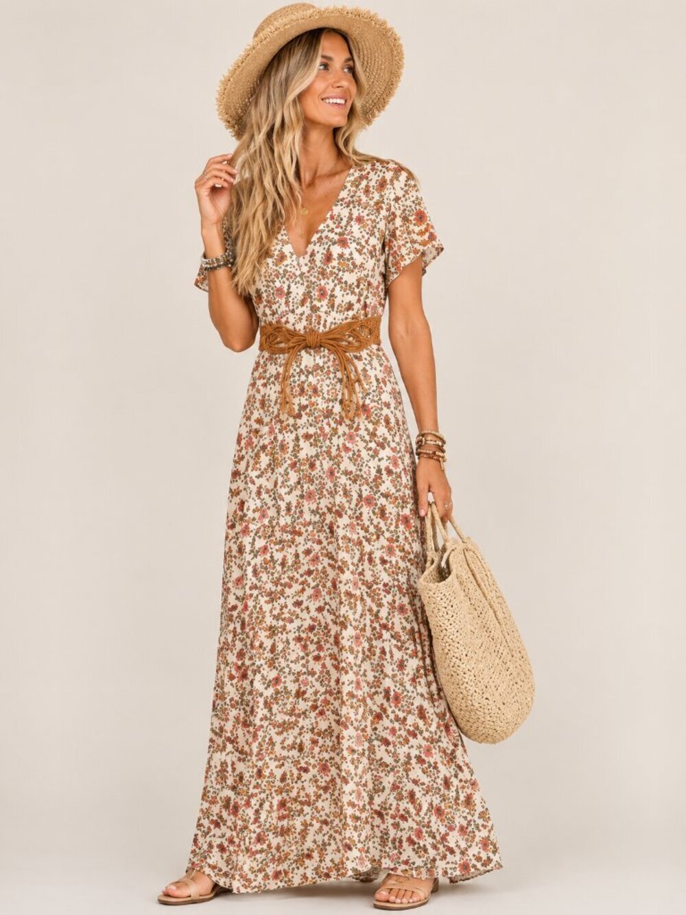 2/$30 NEW Thin Rope Belt Tie Up Bohemian Pearls Braided Dress Waistband Macrame